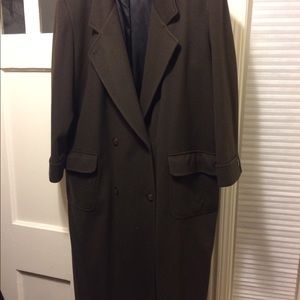 Brown wool lined trench coat